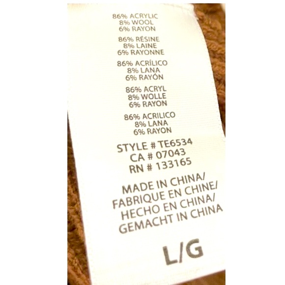 Anthropologie Mixed Knit Cardigan Large 10 12 Brown Boucle FNT Ribbed BACK NWT - Picture 8 of 12